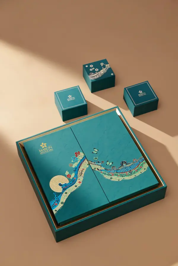 Bánh trung thu Maison Mooncake - hộp Lịch Lãm - set 08 bánh nướng 80g