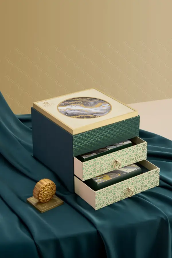 Bánh trung thu Maison Mooncake - hộp Quý Phái - set 08 bánh nướng 120g