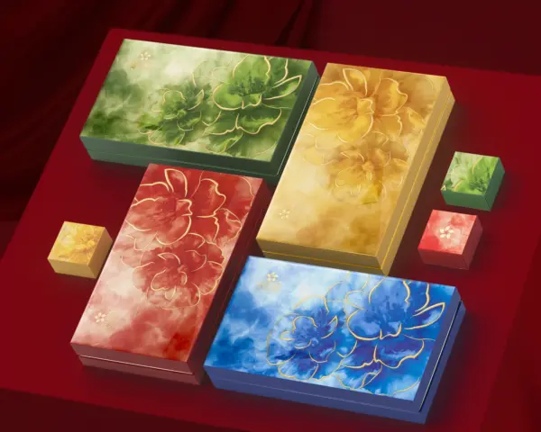 Bánh trung thu Maison Mooncake - hộp Sắc Hoa - set 08 bánh nướng 80g