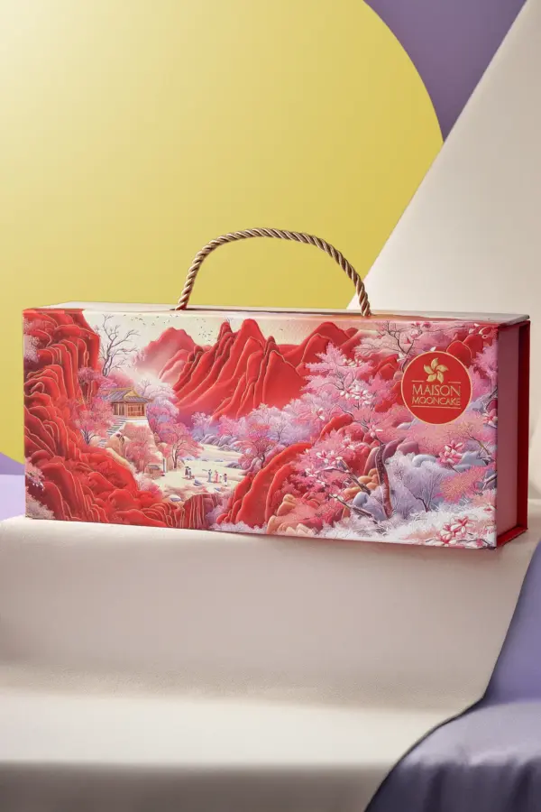 Bánh trung thu Maison Mooncake - hộp Tam Quý - set 03 bánh nướng 120g