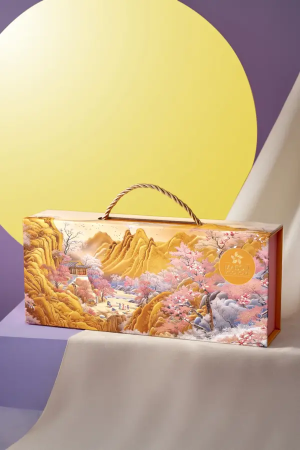 Bánh trung thu Maison Mooncake - hộp Tam Quý - set 03 bánh nướng 120g