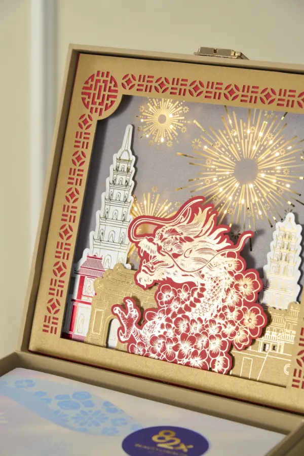 Bánh trung thu Maison Mooncake - hộp Vũ Điệu - set 08 bánh nướng 120g